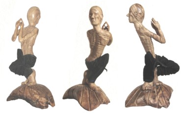 Skulptur mit dem Titel "Erreur de perspecti…" von Bernard Sabathé, Original-Kunstwerk, Holz