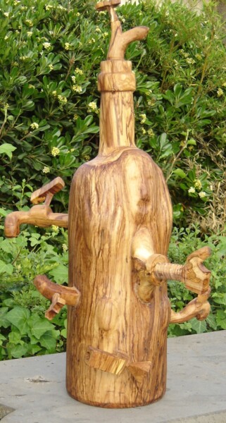 Скульптура под названием "Alcooliénation" - Bernard Sabathé, Подлинное произведение искусства, Дерево