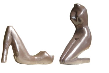 Sculpture intitulée "Femme talon" par Bernard Sabathé, Œuvre d'art originale, Bois