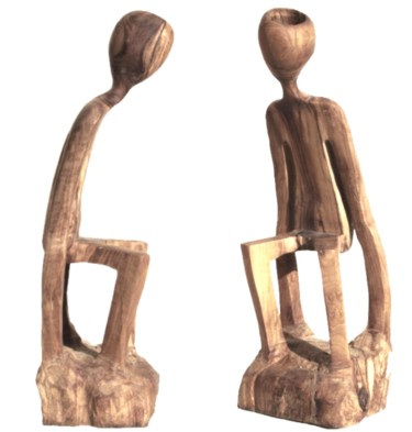 Sculpture titled "Zingue" by Bernard Sabathé, Original Artwork, Wood