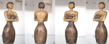 Sculpture titled "Maternité-Albige" by Bernard Sabathé, Original Artwork, Wood