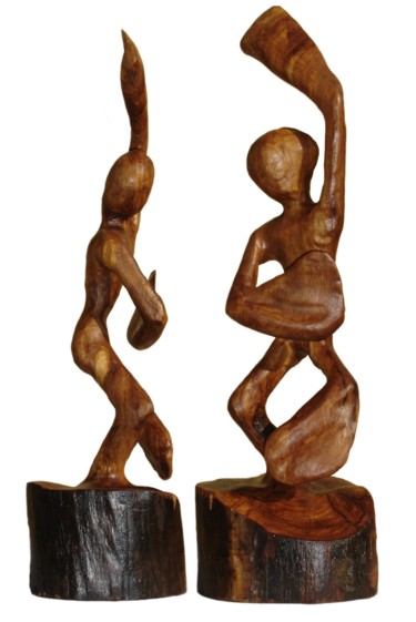 Skulptur mit dem Titel "Trances" von Bernard Sabathé, Original-Kunstwerk, Holz