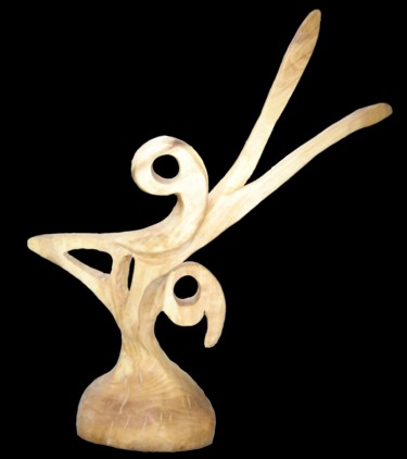 Escultura intitulada "Vetea ou l'oiseau-l…" por Bernard Sabathé, Obras de arte originais, Madeira