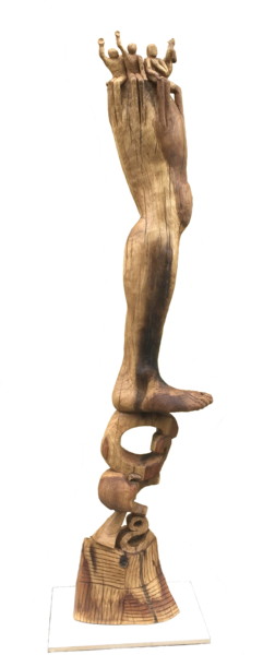 Sculpture titled "GAFAM" by Bernard Sabathé, Original Artwork, Wood