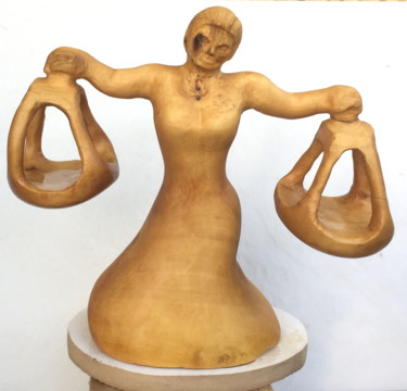 Скульптура под названием "Balance" - Bernard Sabathé, Подлинное произведение искусства, Дерево
