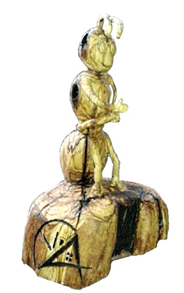 Sculpture titled "Fourmi-APEF" by Bernard Sabathé, Original Artwork, Wood