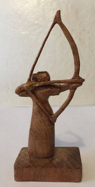 Sculpture intitulée "Kyudo" par Bernard Sabathé, Œuvre d'art originale, Bois