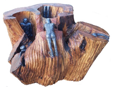 Скульптура под названием "Mine de "Riens"" - Bernard Sabathé, Подлинное произведение искусства, Дерево