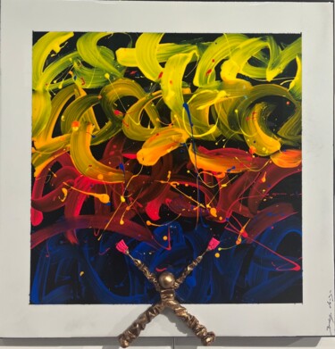 Painting titled "Colors 01.03" by Bernard Saint-Maxent, Original Artwork, Acrylic Mounted on Aluminium