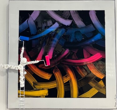 Painting titled "Colors 03.03" by Bernard Saint-Maxent, Original Artwork, Acrylic Mounted on Aluminium