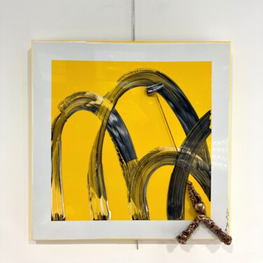 Painting titled "Yellow" by Bernard Saint-Maxent, Original Artwork, Acrylic Mounted on Aluminium