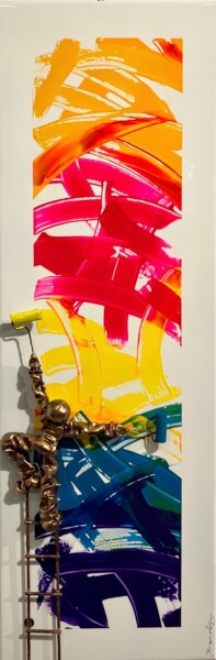 Malerei mit dem Titel "Colors mood" von Bernard Saint-Maxent, Original-Kunstwerk, Acryl Auf Aluminium montiert