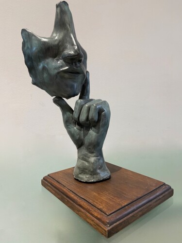 Sculptuur getiteld "le pensif" door Bernard Schembri, Origineel Kunstwerk, Klei
