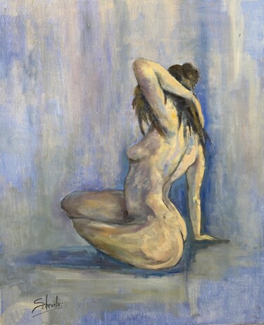 Sculpture intitulée "femme de dos" par Bernard Schembri, Œuvre d'art originale, Huile