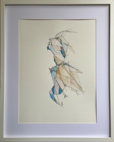 Painting titled "regard" by Bernard Schembri, Original Artwork, Watercolor Mounted on Other rigid panel