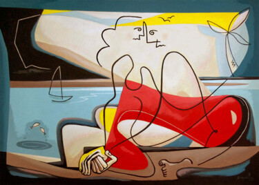 Malerei mit dem Titel "LAGUNA BAY" von Bernard Simunovic, Original-Kunstwerk, Acryl