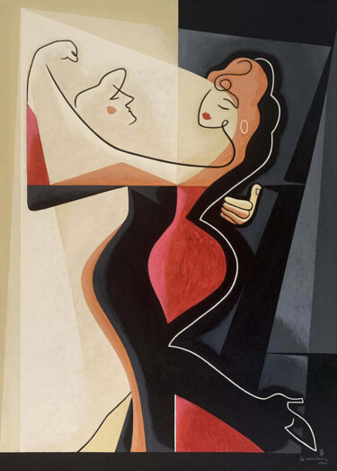 Painting titled "ELEGANCE AND GRACE" by Bernard Simunovic, Original Artwork, Acrylic