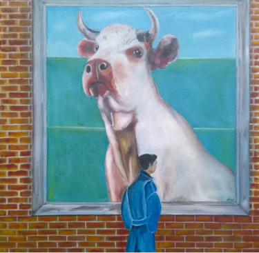 Painting titled "oh-la-vache.jpg" by Bernard Sivadier, Original Artwork