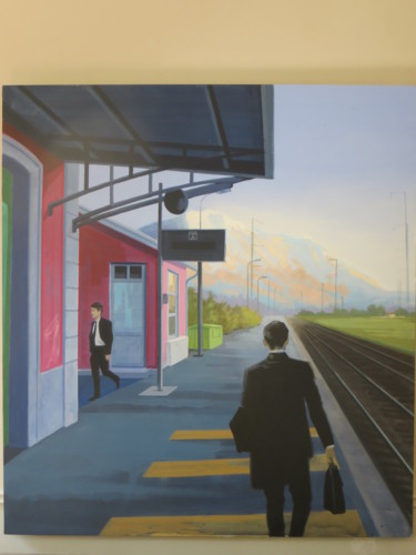 Картина под названием "un train à St Pierre" - Bernard Suel, Подлинное произведение искусства, Акрил