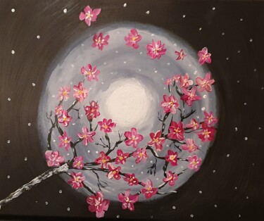 Pintura intitulada "Le cerisier du japon" por Bernard Tisserant, Obras de arte originais, Acrílico Montado em Armação em mad…