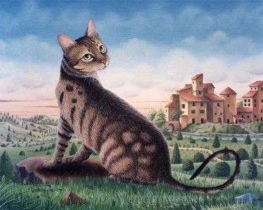 Peinture intitulée "Le chat de Paul Gui…" par Bernard Vercruyce, Œuvre d'art originale, Huile