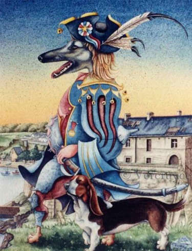 Peinture intitulée "Le fou de la citade…" par Bernard Vercruyce, Œuvre d'art originale, Huile