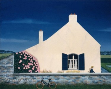 Peinture intitulée "La maison Bellisloi…" par Bernard Vercruyce, Œuvre d'art originale, Huile