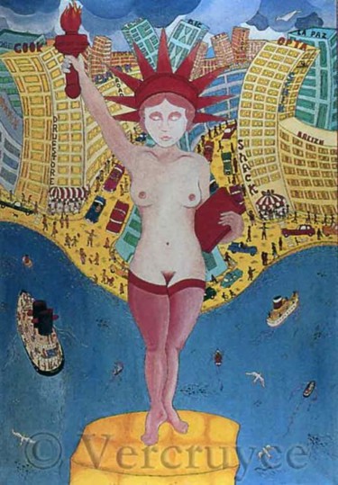 Peinture intitulée "La liberté - (1978.…" par Bernard Vercruyce, Œuvre d'art originale, Huile