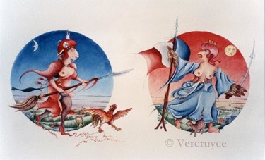 绘画 标题为“Illustration de la…” 由Bernard Vercruyce, 原创艺术品, 油