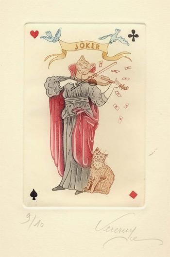 Printmaking titled "Jocker" by Bernard Vercruyce, Original Artwork, Engraving