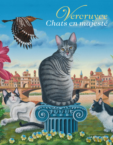 Dessin intitulée "chats-en-majeste-co…" par Bernard Vercruyce, Œuvre d'art originale