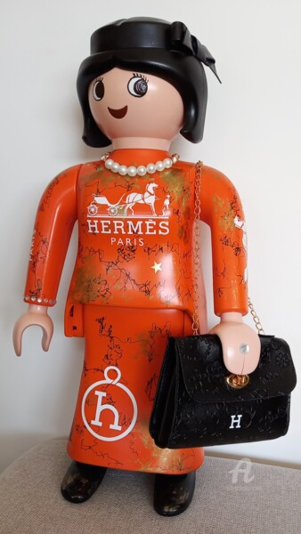 Γλυπτική με τίτλο "Miss Hermès by Pop" από Bernard Xavier, Αυθεντικά έργα τέχνης, Σπρέι βαφής