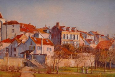 Peinture intitulée "Carrière sur Seine" par Pierre-Bernard Andrieux, Œuvre d'art originale
