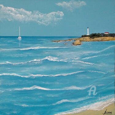 Pintura intitulada "Biarritz" por Bernard Cahue, Obras de arte originais, Óleo