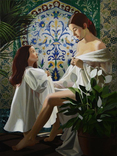 Peinture intitulée "La Conversation" par Bernard Ciochetti, Œuvre d'art originale, Acrylique