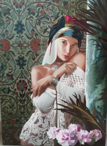 Pintura intitulada "La Robe de Dentelle" por Bernard Ciochetti, Obras de arte originais, Acrílico