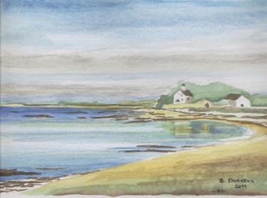Peinture intitulée "aquarelle la côte d…" par Bernard Faucheux, Œuvre d'art originale