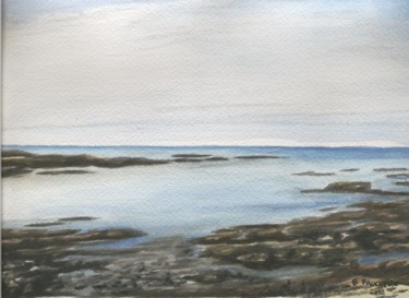 Peinture intitulée "aquarelle la côte d…" par Bernard Faucheux, Œuvre d'art originale, Huile