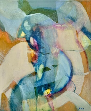 Картина под названием ""Composition en ora…" - Bernard Forti, Подлинное произведение искусства, Акрил Установлен на Деревянн…
