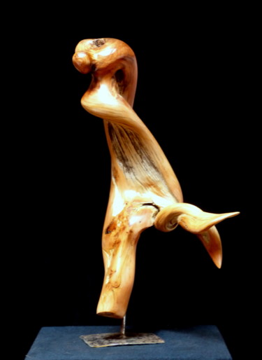 Скульптура под названием "Hadès" - Bernard Geoffroy, Подлинное произведение искусства, Дерево