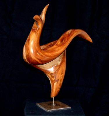 Sculpture titled "Birdy" by Bernard Geoffroy, Original Artwork, Wood