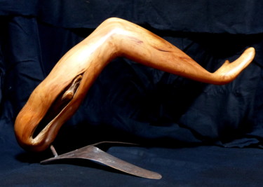 Escultura intitulada "Crawl" por Bernard Geoffroy, Obras de arte originais, Madeira