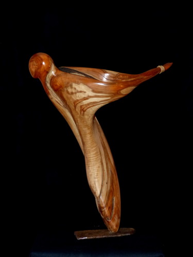 Sculpture titled "Entrave" by Bernard Geoffroy, Original Artwork, Wood