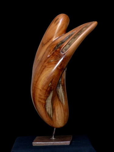 Sculpture titled "Salut" by Bernard Geoffroy, Original Artwork, Wood