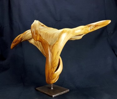 Sculpture titled "Icare II" by Bernard Geoffroy, Original Artwork, Wood