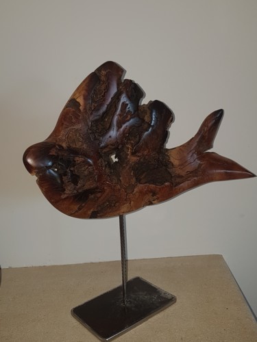 Sculpture intitulée "poisson" par Bernard Geoffroy, Œuvre d'art originale, Bois