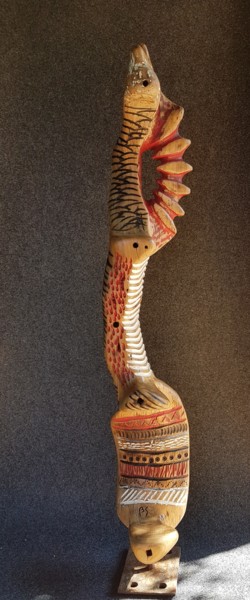 Sculpture titled "Joug sioux" by Bernard Geoffroy, Original Artwork, Wood