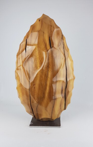 Sculpture titled "Biface" by Bernard Geoffroy, Original Artwork, Wood