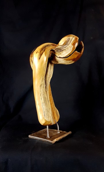 Скульптура под названием "Douleur" - Bernard Geoffroy, Подлинное произведение искусства, Дерево