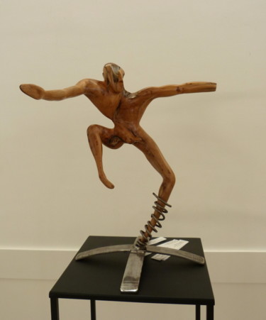 Sculpture intitulée "Le danseur" par Bernard Geoffroy, Œuvre d'art originale, Bois